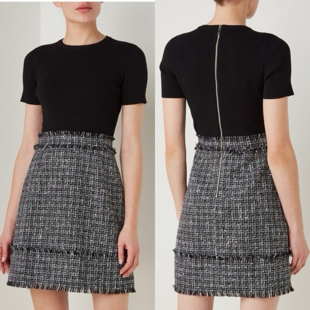 Ted Baker London Dress Black Tweed Small S